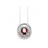925 Sterling Silver Garnet & Goshenite Chain With Pendant