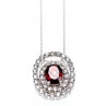 925 Sterling Silver Garnet & Goshenite Chain With Pendant