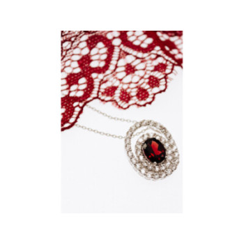 925 Sterling Silver Garnet & Goshenite Chain With Pendant