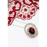 925 Sterling Silver Garnet & Goshenite Chain With Pendant