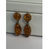 925 Sterling Silver Amber Earrings Length 1.50 Inch