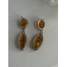 925 Sterling Silver Amber Earrings Length 1.50 Inch