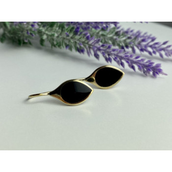 925 Sterling Silver Gold Plated Enamel Earrings