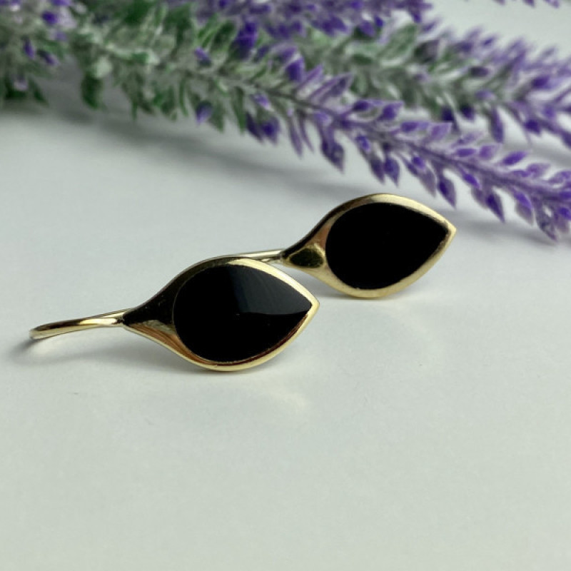 925 Sterling Silver Gold Plated Enamel Earrings