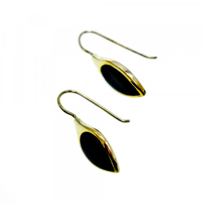 925 Sterling Silver Gold Plated Enamel Earrings