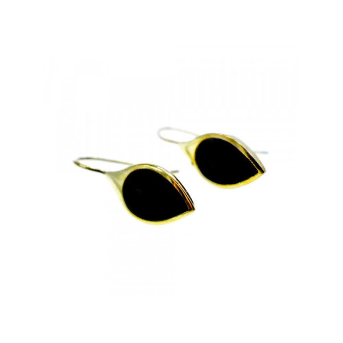 925 Sterling Silver Gold Plated Enamel Earrings