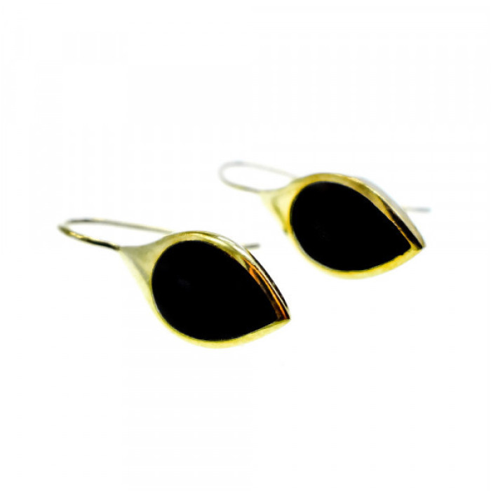 925 Sterling Silver Gold Plated Enamel Earrings
