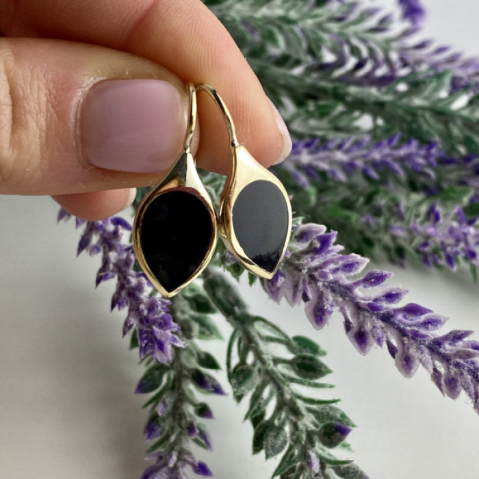 925 Sterling Silver Gold Plated Enamel Earrings
