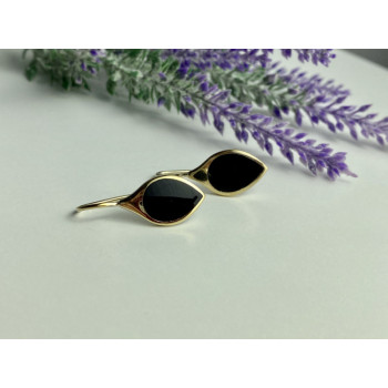 925 Sterling Silver Gold Plated Enamel Earrings