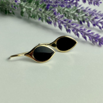 925 Sterling Silver Gold Plated Enamel Earrings