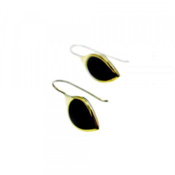 925 Sterling Silver Gold Plated Enamel Earrings