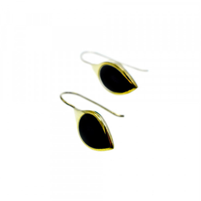 925 Sterling Silver Gold Plated Enamel Earrings