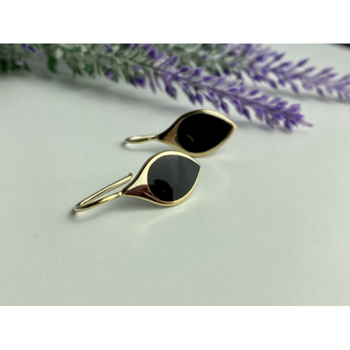 925 Sterling Silver Gold Plated Enamel Earrings