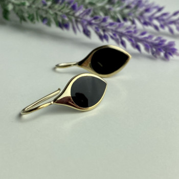 925 Sterling Silver Gold Plated Enamel Earrings