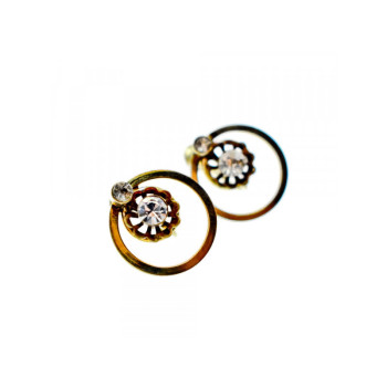 925 Sterling Silver Gold Plated CZ Earrings