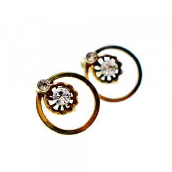 925 Sterling Silver Gold Plated CZ Earrings