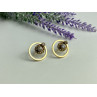 925 Sterling Silver Gold Plated CZ Earrings