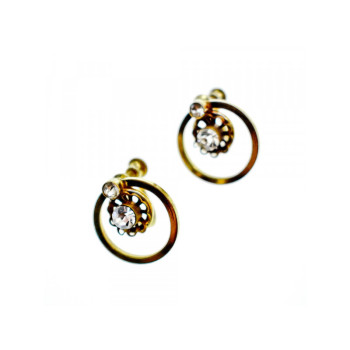 925 Sterling Silver Gold Plated CZ Earrings