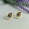 925 Sterling Silver Gold Plated CZ Earrings