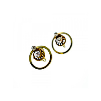925 Sterling Silver Gold Plated CZ Earrings