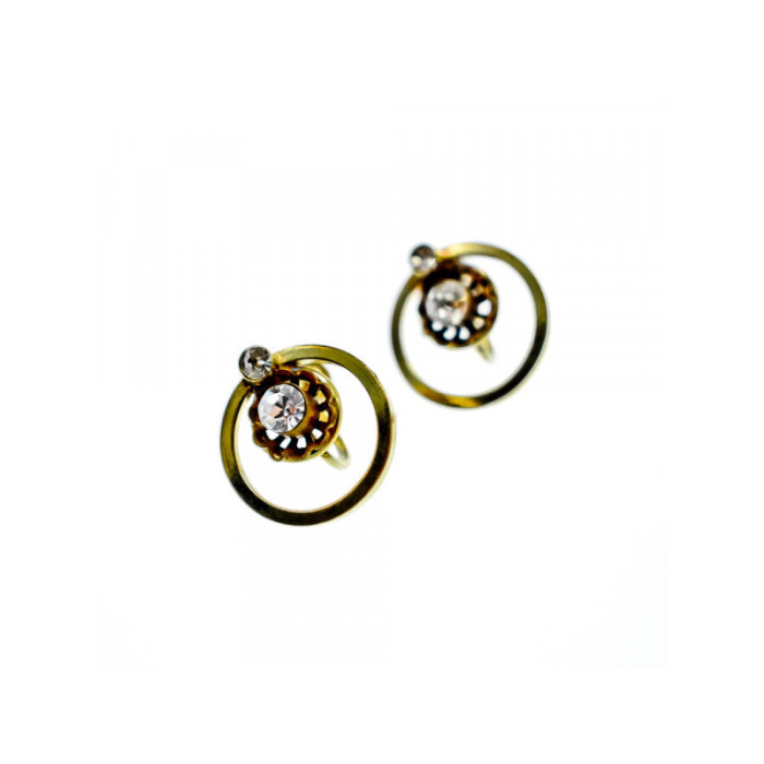 925 Sterling Silver Gold Plated CZ Earrings
