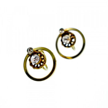 925 Sterling Silver Gold Plated CZ Earrings