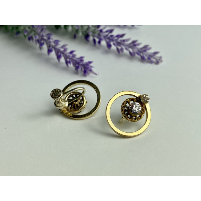 925 Sterling Silver Gold Plated CZ Earrings
