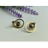 925 Sterling Silver Gold Plated CZ Earrings