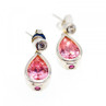 925 Sterling Silver Morganite, Beryl & Ruby Stud Earrings