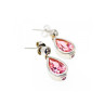 925 Sterling Silver Morganite, Beryl & Ruby Stud Earrings