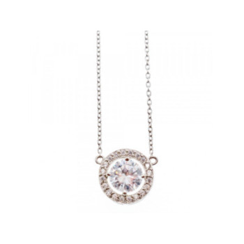 925 Sterling Silver CZ Pendant Necklace