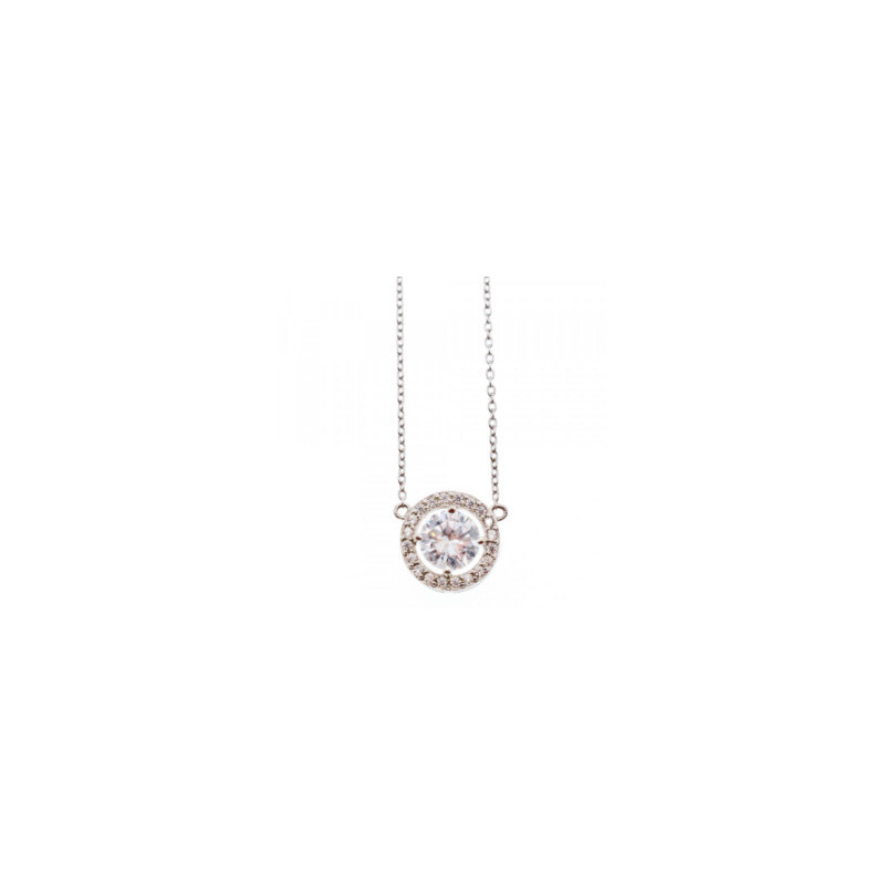 925 Sterling Silver CZ Pendant Necklace