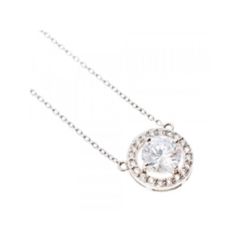 925 Sterling Silver CZ Pendant Necklace