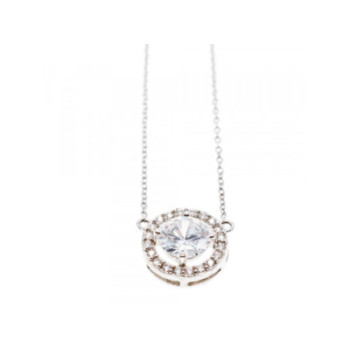 925 Sterling Silver CZ Pendant Necklace