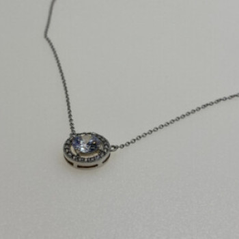 925 Sterling Silver CZ Pendant Necklace
