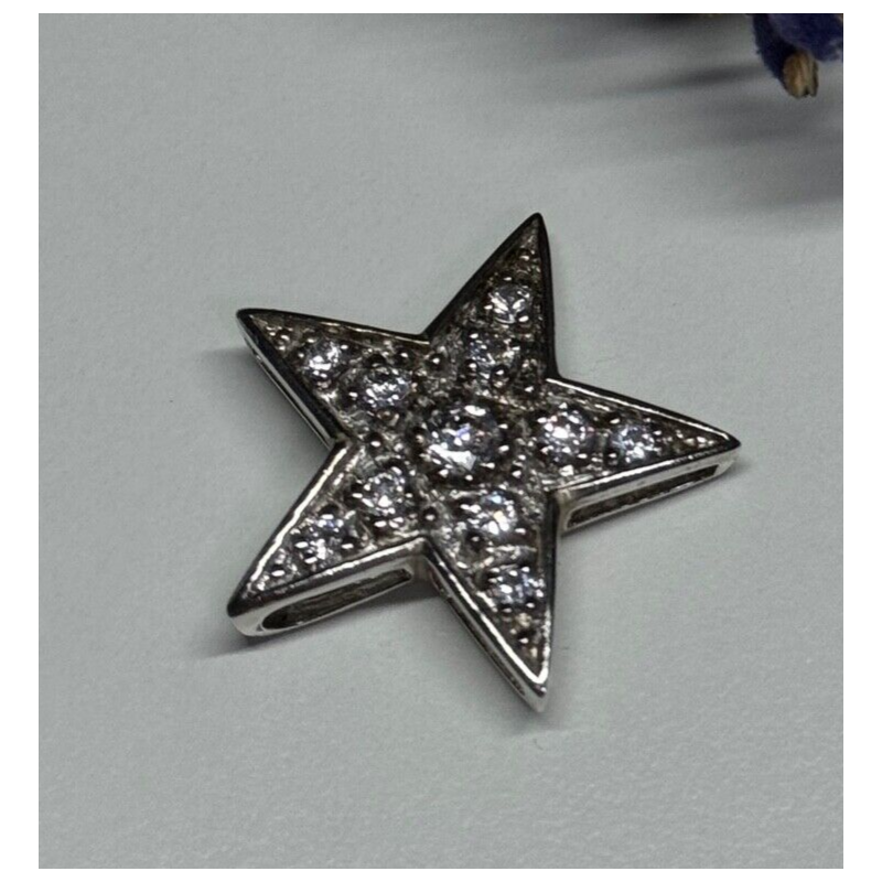 925 Sterling Silver CZ Star Pendant
