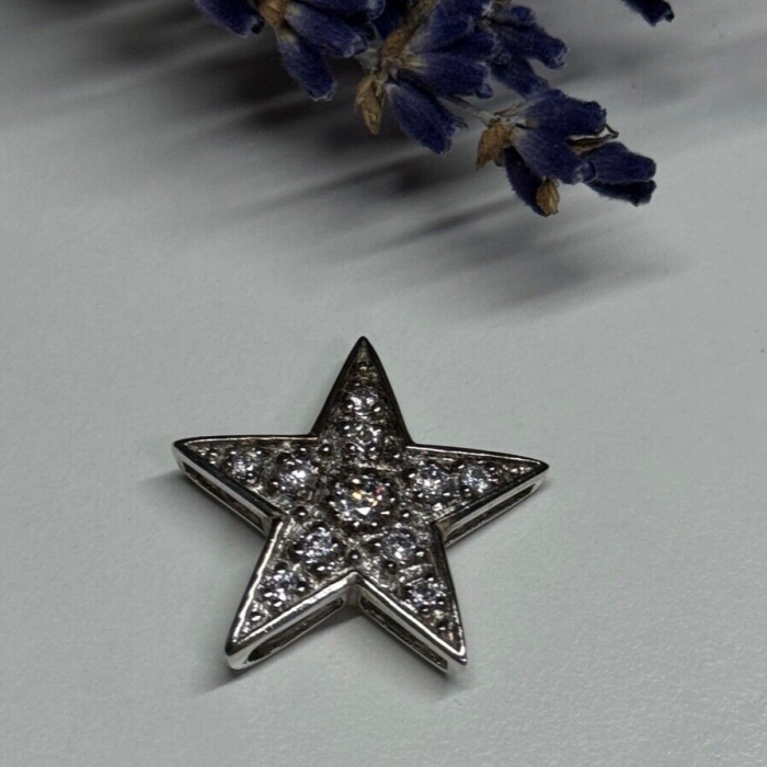 925 Sterling Silver CZ Star Pendant