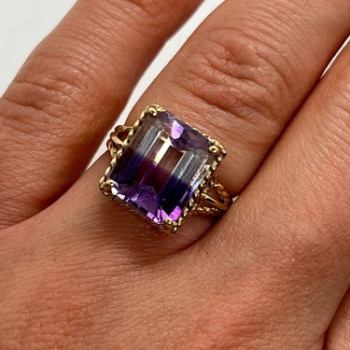 10K Yellow Gold  Ametrine Ring Size 5.5