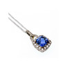 925 STERLING SILVER BLUE & WHITE SAPPHIRES CHAIN WITH PENDANT