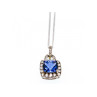 925 STERLING SILVER BLUE & WHITE SAPPHIRES CHAIN WITH PENDANT