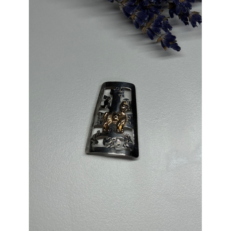 925 Sterling Silver Brooch Length 34 Mm