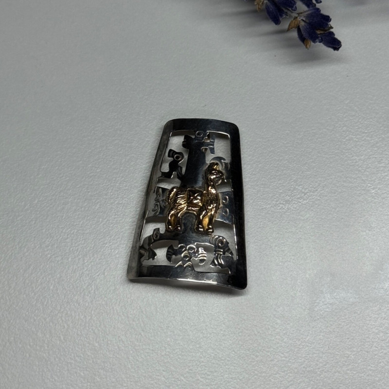 925 Sterling Silver Brooch Length 34 Mm