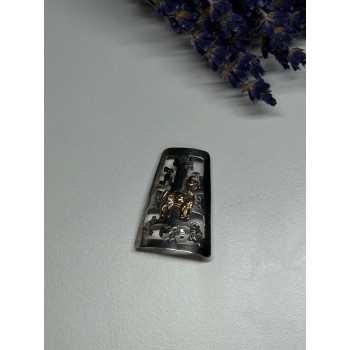 925 Sterling Silver Brooch Length 34 Mm