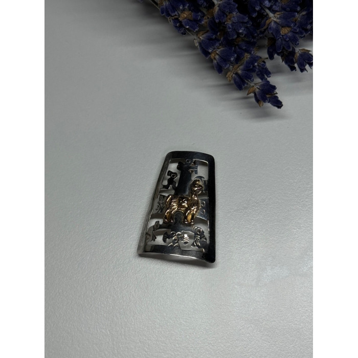 925 Sterling Silver Brooch Length 34 Mm