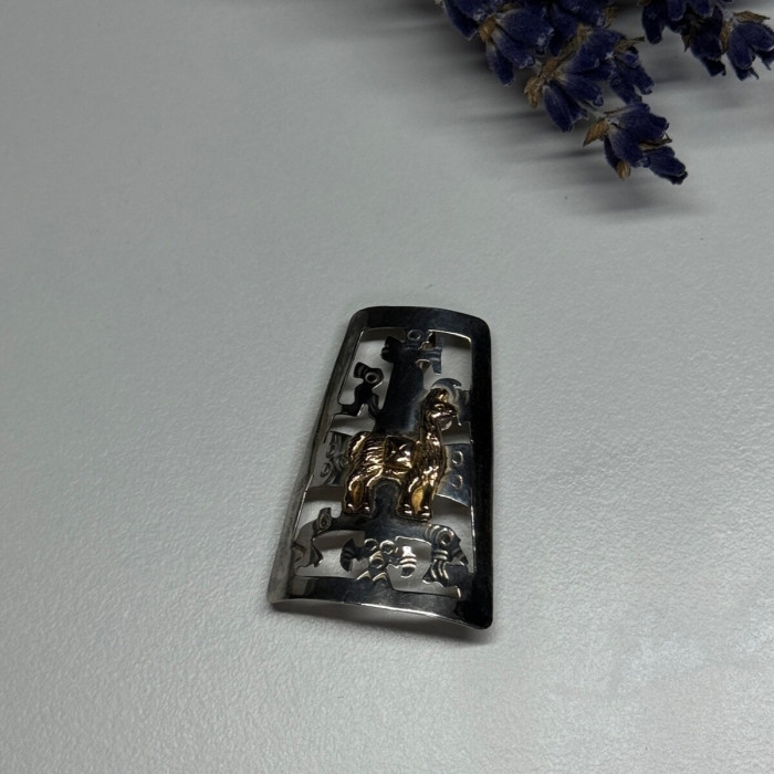 925 Sterling Silver Brooch Length 34 Mm