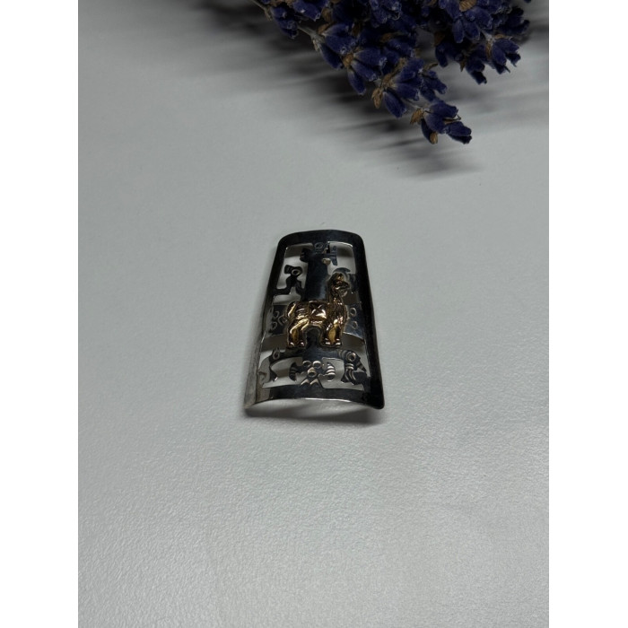 925 Sterling Silver Brooch Length 34 Mm