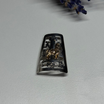 925 Sterling Silver Brooch Length 34 Mm