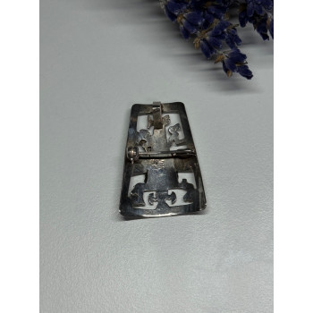 925 Sterling Silver Brooch Length 34 Mm