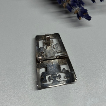 925 Sterling Silver Brooch Length 34 Mm