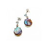 925 Sterling Silver Haliotis & Topaz Stud Earrings